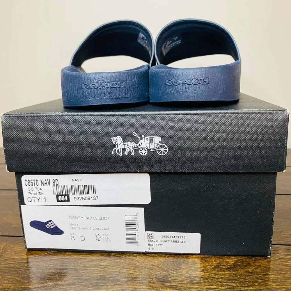 NWT Authentic Coach Disney Slides‎ Walt Disney World Blue Limited Edition